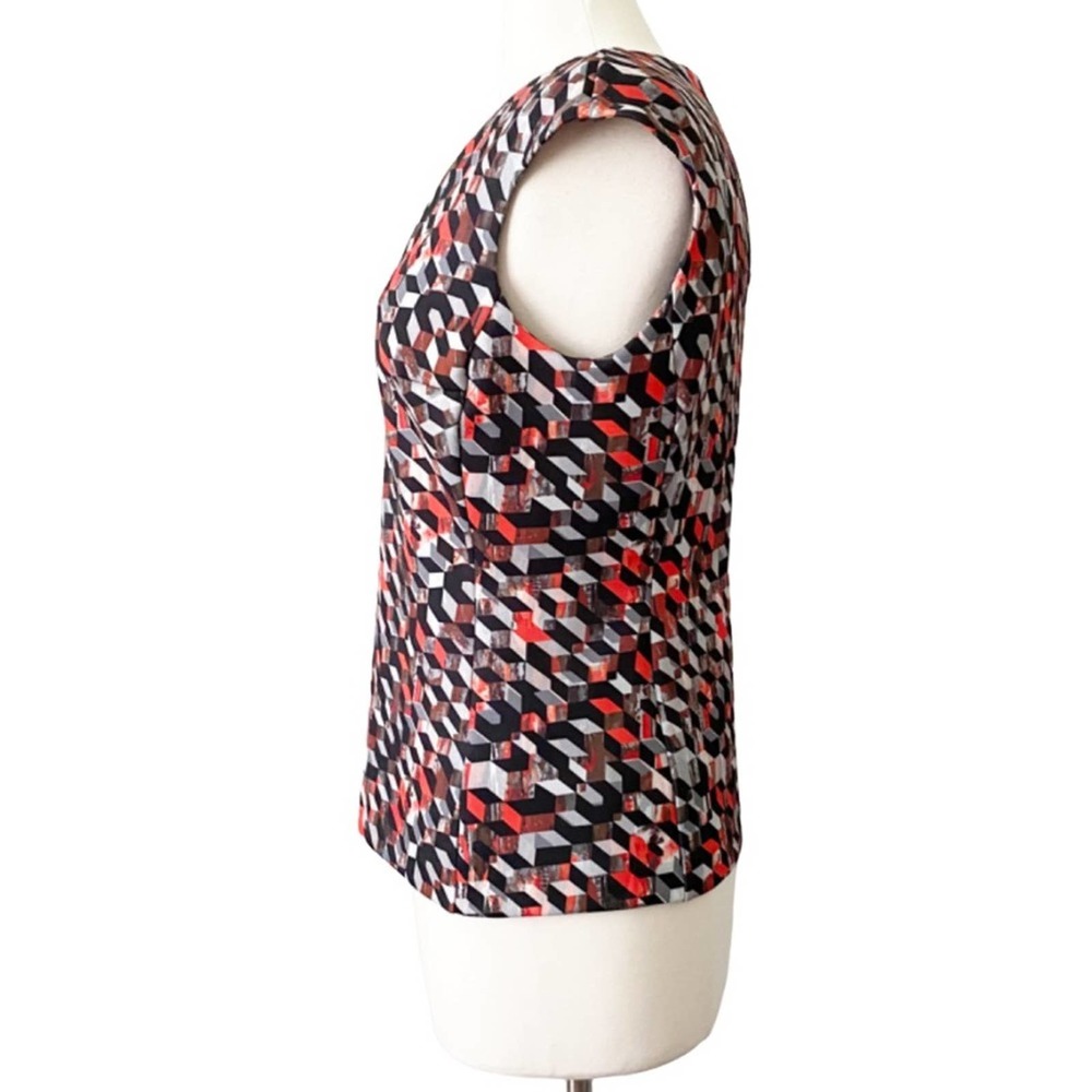 Italian made Per Una Speziale Marks & Spencer Abstract Cap Sleeve Top Size 8 - Picture 3 of 10